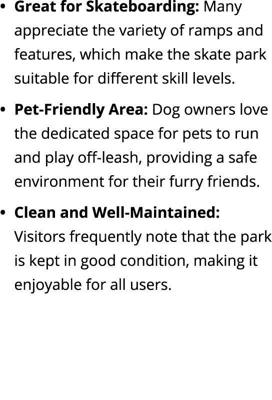 Great for Skateboarding: Many appreciate the variety of ramps and features, which make the skate park suitable for di...